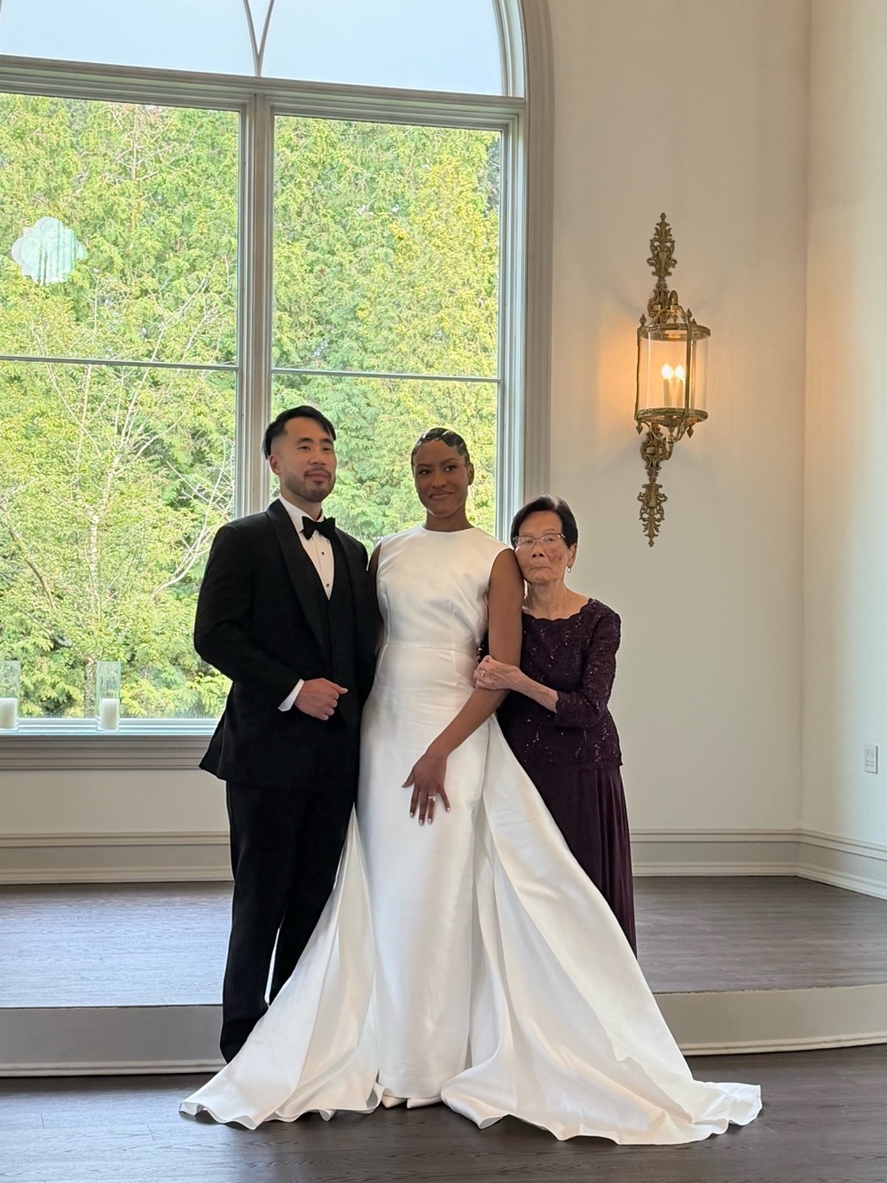 Solace London White Satin Wedding Gown